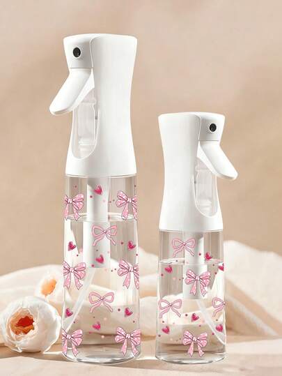 Pink Bow Transparent Pet Refillable Travel Spray Bottle, Multi-Purpose Fine Mist Spray Bottle Suitable For Travel And Business Trips, Makeup Removal, Reusable Hair Styling Spray Bottle, Continuous Mist For Hairstyling, Cleaning, Plants And Facial Hydration