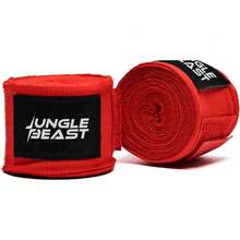 Jungle Beast Vendas para Box, Vendaje Firme y Cómodo para Mano, Boxeo Estilo Mexicano y Artes Marciales, V4 450cm Profesionales, (PAR). - Rojo - Ver 9