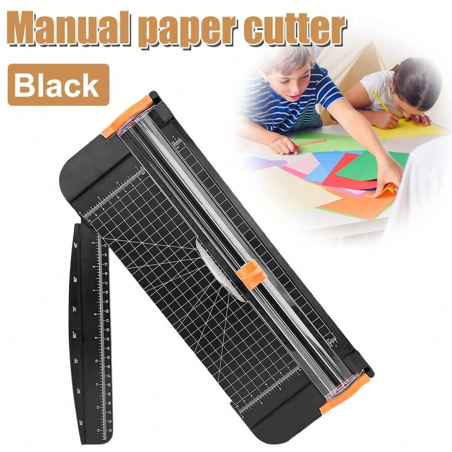 Paper Cutter, 12 Inch Guillotine Paper Trimmer A4 With Automatic Security And Side Ruler For Coupon, Craft Paper And Photos - Black - View 1