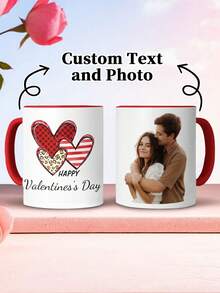 1pc 11Oz Custom Valentine's Day Mugs, Couple's Water Cups And Coffee Cups, Customized With Names And Hearts, Romantic Couple's Mugs, Customized Drink Cups, Customized Couple's Coffee Cups, Family Creative Gifts, Special Valentine's Day Love Gifts For Couples - Style 7 - View 14