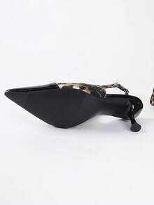Giày sandal cao gót mũi nhọn phối họa tiết da báo mới năm 2026, kiểu dáng thanh lịch, phù hợp cho công sở, hẹn hò, dự tiệc dành cho nữ. - Nâu nhạt - Xem 10
