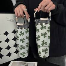 1个/4个装 30盎司不锈钢保温咖啡杯，圣帕特里克节三叶草图案，大容量，带提手，方便携带，适用于咖啡、果汁和茶，情侣礼物，节日或生日礼物，送给家人和朋友 - 彩色 - 查看 11