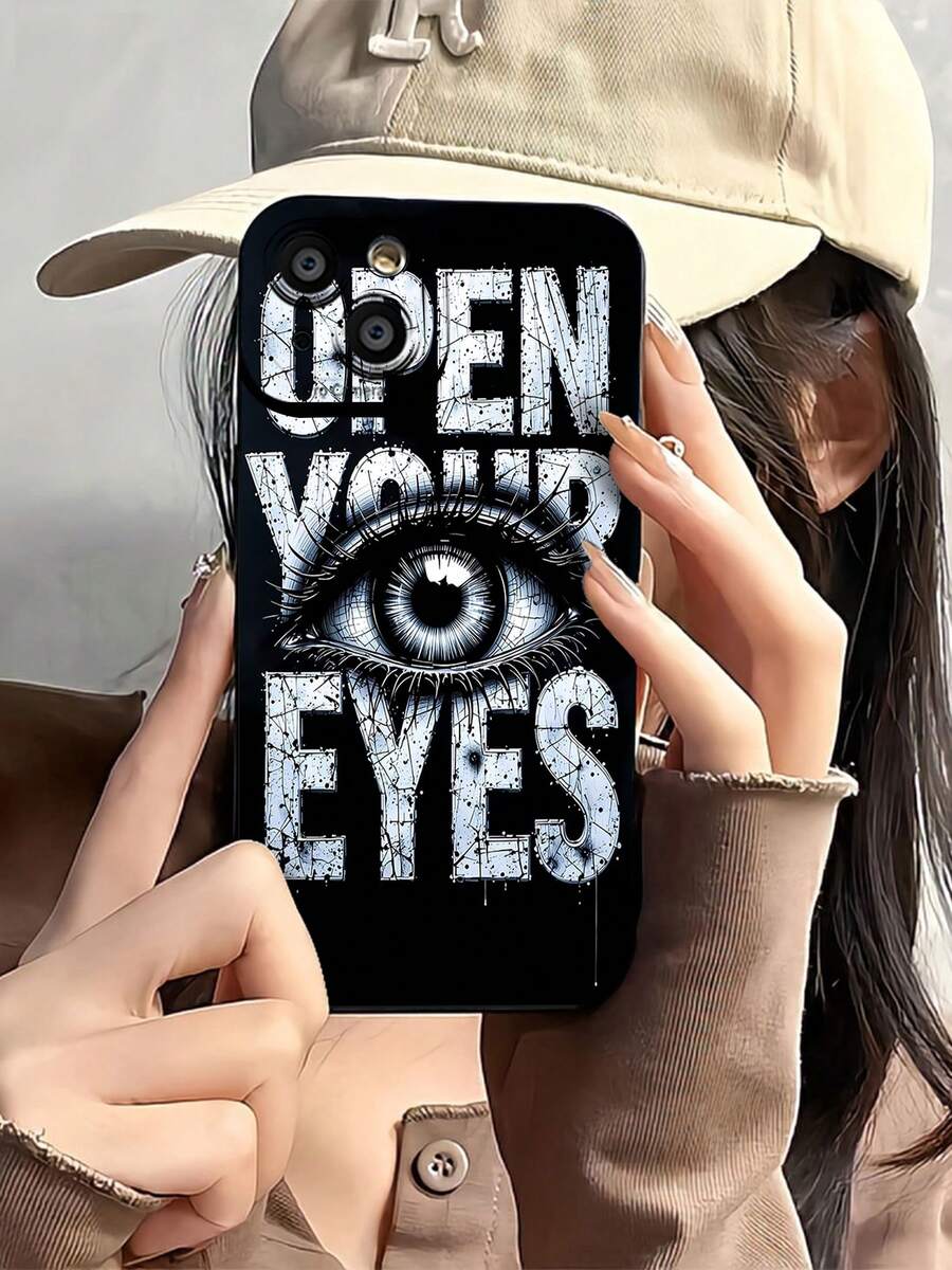 Diseño "Abre tus Ojos". Esta elegante funda es compatible con los modelos 17, 16, 15, 14 Pro Max, 13, 12, 11, XR y XS Plus. Fabricada en silicona TPU, ofrece protección contra golpes y caídas, además de una sensación superior. Es un regalo ideal para familiares, amigos y seres queridos, y una opción perfecta para San Valentín.fundas para ,fundas,accesorios para celular,fundas para celular,fundas para 13,funda 13,funda 16,funda 17 pro max,funda 15,fundas para 16,fundas 11,fundas - Negro - Ver 1