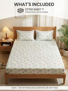 2/3件套印花床上用品套装（1件床单+1/2个枕套，不含枕芯），亲肤床垫保护套，印花床垫罩，舒适柔软，透气，多种尺寸可选，适用于单人床/双人床/大号床/特大号床，可机洗，家居卧室装饰 - 彩色 - 查看 4