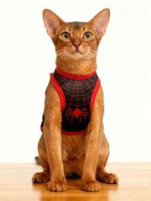 LUCKIE LABO Áo khoác không tay in hình mạng nhện tối giản, thoáng khí, chống bụi và bọ chét, thích hợp cho chó Chihuahua và các giống chó nhỏ, sử dụng trong nhà và ngoài trời. - màu đen - Xem 2