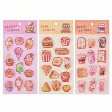 Autocollants 3D gaufrés de dessins animés, autocollants mignons pour fournitures scolaires et de bureau, pour scrapbooking, journal intime, variété de styles - Multicolore - Voir 1