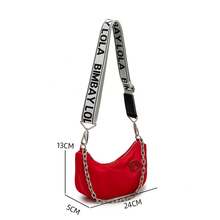 New Metal Chain Wide Shoulder Strap Chain Underarm Bag Detachable Shoulder Strap Letter Bag Versatile Single Shoulder Women's Bag - 黑色 - 查看 3