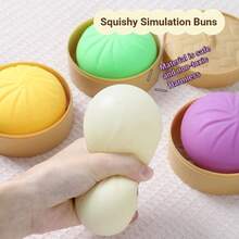 Juguete antiestrés suave y esponjoso en forma de pan | Juguete de apretón de lenta recuperación | Relleno de calcetín navideño y regalo divertido - Multicolor - Ver 3