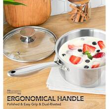 Stainless Steel Saucepan Set 1Qt & 2Qt, Premium German Technology Sauce Pans 2 Piece, 18/10 Stainless Steel Sauce Pan Set, Induction Compatible - 1QT+2QT - 查看 5