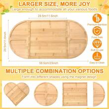 Charcuterie Boards Gift Set Large Bamboo Cheese Board With Ceramic Dip Bowl, Butter Knives Set Kit, Mini Tongs, Spoons, Forks, Honey Sticks, Cocktail Picks For Entertaining Gift For Christmas - Silver - View 3