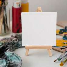 迷你画布绘画套装（7英寸 x 5英寸）包含画布、迷你画架、画笔、调色盘及其他美术用品，适合成人随时随地创作艺术作品。 - 套裝 - 查看 11