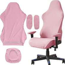 Gaming ChairsMarsheepy Funda para Silla con Brazos Color sólido de poliéster Desmontable y Anti-Polvo. Ideal para sillas Gaming de Juegos de Oficina y más Blanco - Rosa - Ver 7