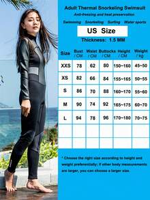 HISEA 1.5mm Thick Women's One-Piece Snorkeling Wetsuit; Adult Long Sleeve Warm Swimsuit; Jellyfish Protection Swimwear With Chest Pads - Black - View 9