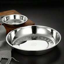 1-3个大号34厘米/13.3英寸不锈钢圆盘/托盘，适用于蒸米糕、蛋糕、烘焙、盛放食物 - 銀色 - 查看 11