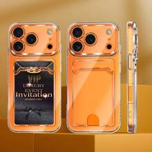 Hadaasi 1pc Transparent Card Holder Case With Card Slots, Full Body Protective TPU Phone Case Compatible With Apple 17 Pro/17 Pro Max/ Air/17/16 Pro/16 Pro Max/16 Plus/16/16E And Galaxy S26 Ultra/S26 Plus/S26/S26 Edge/S25 Ultra/S25 Plus/S25/S25 Edge/S25 FE/A57/A37 A17/A07/A56/A36/A26/A55/A35/A25/A15 - Clear - View 2