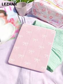 1个珍珠蝴蝶结设计平板电脑保护套，兼容iPad（A16）11英寸第11代（2025款）/第10代、iPad 10.2英寸、iPad Pro（2021/2020款）、Galaxy Tab A8 10.5英寸（2022款）、Matepad 10.4/Tab，防摔，带笔槽，支持睡眠/唤醒功能，情人节礼物 - 彩色 - 查看 3