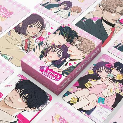 92 piezas de tarjetas coleccionables con fotos del manhwa coreano "Amor puro", pegatinas mini de anime, tarjetas LOMO, regalo para fans, regalo de cumpleaños/festividad