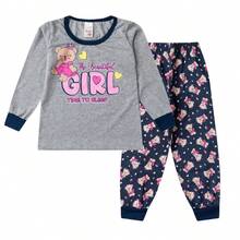 2-Piece Girls' Winter Pajamas, Ages 2-14, Long-Sleeved Sleepwear - 1 Top And 1 Pants - 混合物 2 - 查看 4