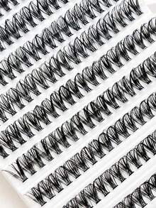 120 Clusters Eyelashes, 30D Single Length Individual False Eyelashes With Full Curling And Natural Looking - Black - View 4