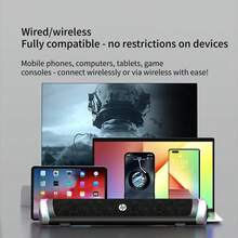 惠普兼容有线扬声器，具备360度环绕立体声和RGB灯光效果，水滴形设计增强声音传输。 - 黑色3.5mm+USB - 查看 9