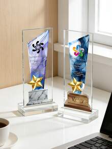 1pc Customized Acrylic Retirement Appreciation Plaque, Can Customize Logo And Text, Suitable As Thank You Gift For Boss, Manager, Teacher, Colleague, Appreciation Trophy - A - View 5