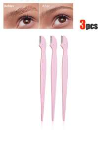 40/30/24/20/12/6/3/1pc Eyebrow Trimmer, Multifunctional Eyebrow Trimmer, With Protective Cover, Shaver, Makeup Remover And Depilatory Device, Body Hair Remover, Exfoliating And Exfoliating Tool, Stainless Steel Eyebrow Trimmer With Precision Cover - Baby Pink - View 10