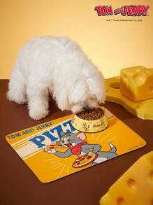 TOM & JERRY X PETSIN 1PC Pet Food Mat, Cute Cartoon Print Waterproof Placemat - Multicolor - View 1
