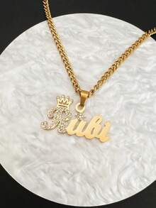 Script Diamond Name Necklace,Custom Name Necklace,Bling Name Necklace,Crystal Name Necklace, Personalized Diamond Necklace Gold,Gift For Her - Diamond-encrusted Version - View 4