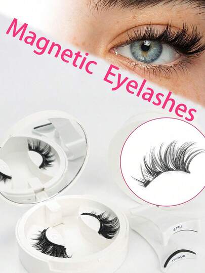 1 par de pestañas magnéticas con diseño de ojo de gato, con clips magnéticos, imanes invisibles mejorados para un uso cómodo, aspecto natural, reutilizables, diseño elegante, fácil de aplicar y quitar, estilo de dibujos animados 3D, esponjosas y rizadas para agrandar los ojos, adecuadas para maquilladores profesionales, vacaciones, viajes de verano, playa, campamento, longitud de 3-15 mm