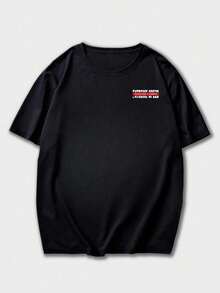 Zrgoth Men's Casual Versatile Minimalist Motorcycle Racing Themed Print Short Sleeve T-Shirt - Black - View 6