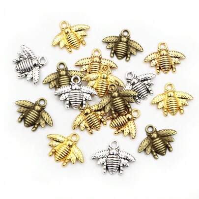 30个20x16mm合金金属蜜蜂吊坠DIY首饰制作配件，适用于耳环、项链、手链