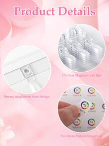 96/144 Colors Magnetic Nail Art Display Book, Detachable Color Cards, High-End Transparent PU Color Card Display Book - 彩色 - 查看 3