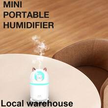 Humidificador portátil con forma de gato - Bajo nivel de ruido de 28dB para auto, dormitorio y plantas | Fácil de rellenar y limpiar | Almacén local - A - Ver 3
