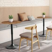 Height-Adjustable Round Bar Table 68.5-90CM With Sturdy Base - Modern Pub Table, Easy To Assemble, Space-Saving For Small Areas, Rustic & Black - Brown - View 6
