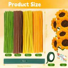 212/362/422/572 件粉色金色毛根，附带视频教程，毛根茎，不同颜色的毛绒棒，DIY 手工工艺品材料包，毛根花制作套装，是生日礼物、母亲节礼物、毕业礼物、情人节礼物、艺术手工用品、艺术项目活动的理想选择。 - 多種 - 查看 14