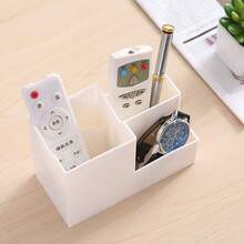 Multi-Functional Desktop Stationery Organizer Box, Dorm & Office Supplies - Three-compartment Storage Box - View 2