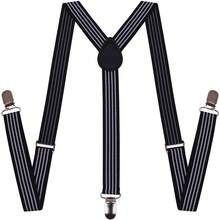 1 Set Men's Striped Suspenders, Bow Tie, Solid Clip-On Suspenders, Casual Overalls Suspenders, Couples Style - Multicolor - View 6