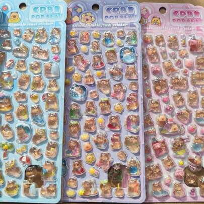 1pc Water Vole Stamp Resin Sticker - Funny Decorative Item Suitable For Scrapbooking And Handicrafts, Cute Decorative Item Suitable For Handicrafts And Electronic Device Decoration Gifts