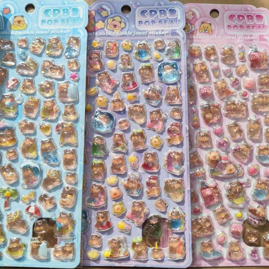 1pc Water Vole Stamp Resin Sticker - Funny Decorative Item Suitable For Scrapbooking And Handicrafts, Cute Decorative Item Suitable For Handicrafts And Electronic Device Decoration Gifts