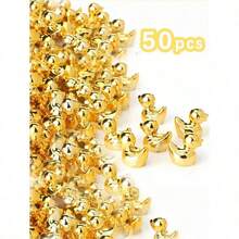 100/50/20/10/5/1 Pc Mini Golden Duck Statue Golden Duck Figurines Micro Garden Landscape Dollhouse Cake Decoration Potted Plants DIY Craft Charms For Party Gift Animal Statues Car Dashboard Decorations For Birthday Gift Party Decoration Favors - 金色 - 查看 11