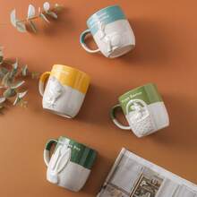 1 pieza Taza de cerámica con relieve de conejo lindo de 350ml (11.84oz), taza de leche con tema animal, adecuada para restaurante, hogar, fiesta, regalo de Año Nuevo, Navidad, Pascua - Multicolor - Ver 3