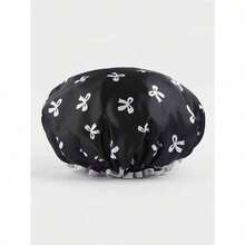 2pcs Waterproof Double-Layer Bow Shower Cap, Elastic Shower Cap, Adult Kitchen Oil-Proof Cap, Bathroom Hair Drying Cap, Elastic And Adjustable, Suitable For Face Washing, Drying Hair, Makeup, Cooking, Shampooing 1pc Home Bathroom Decor Fall Decor Back To School - Nhiều màu - Xem 9