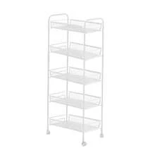3/4 Tier Kitchen Storage Trolley Cart With Wheels Bathroom Laundry Rolling Rack 99*37*26cm,Black/ White - Multicolor - View 20