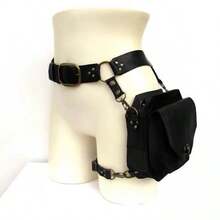 Retro-Style PU Square Bag For Women, Crossbody Bag, Waist Bag, Motorcycle-Themed Side Bag, Knight Accessory - 棕色 - 查看 1