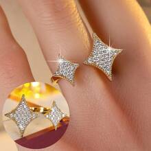 1pc Women's Star Cubic Zirconia Open Ring, Suitable For Women's Daily, Dating, Party Wear, Eid, Ramadan, Holiday Gift (No Box) - Ring - View 17