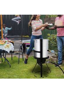13x32 Inch Black Round Tripod Stove Rack – Silver Fryer Basket For Gas Stoves - 2-piece Set - View 8