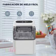MáQuina Para Fabricar Hielo, PequeñA MáQuina Para Fabricar Hielo De Escritorio Totalmente AutomáTica, OperacióN Simple, Velocidad RáPida Para Fabricar Hielo, MáQuina Para Hielo, MáQuina De Hacer Hielo, FabricacióN RáPida De Hielo, Simple Y Hermosa, FáCil De Operar, La Mejor OpcióN Para Los Amantes Del Hielo, Adecuada Para Las Necesidades Diarias De Bebidas Del Hogar, Adecuada Para El Hogar, La Tienda, La Escuela, El Campamento, Los Viajes (Blanco) - blanco 1 - Ver 10
