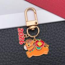 1pc Fashion Enamel Cute Year Of The Horse 2026 Charm Pendant Year Keychain New Year Chinese Style Blessing Rotating Keychain Bag Charms Purse Charms Perfect New Year Gift - Multicolor - View 11