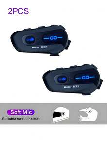 2pcs D3X Motorcycle Bluetooth Helmet Intercom, 1000mAh Large Capacity Battery, Auto Answer Calls, 600m Intercom Range, Charger Not Included - D3X - View 14