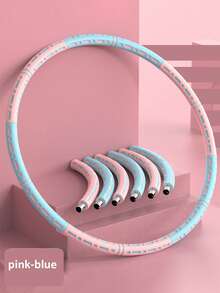 6段可拆卸软泡沫填充不锈钢可调节重量健身圈，便携式成人男女通用有氧核心训练塑形腰部舞蹈普拉提瑜伽体操家用健身器材减肥产品 - 彩色 - 查看 15